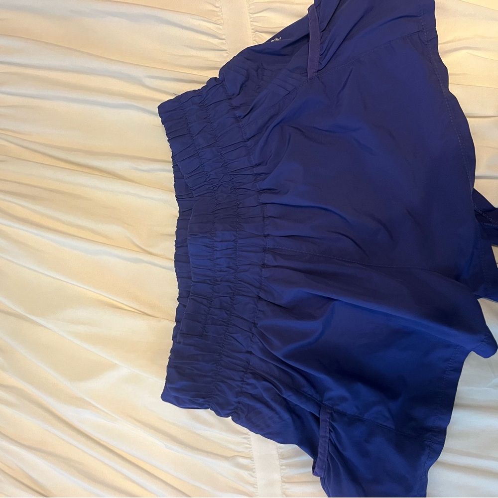 FP Movement Blue Athletic Shorts with Ruched Waistband